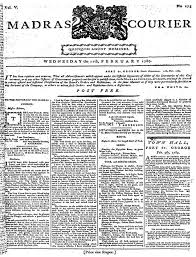 Story of Madras Courier, the Pioneer Newspaper of Madras
