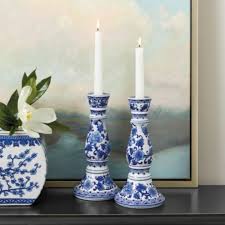 Check spelling or type a new query. Blue White Candle Holder Set