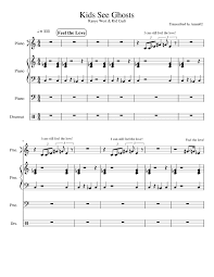 Kids See Ghosts Sheet Music For Piano Drum Group Mixed Quartet Musescore Com