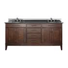 Madison 73-inch W 3-Drawer Freestanding Vanity in Brown With Marble Top in White      MADISON-VS72-TO-C Avanity