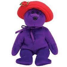 Ty Beanie Baby Ruby The Bear Purple With Red Hat 9 5 Inch Beanie Baby Bears Beanie Bears Ty Bears