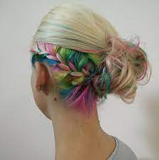 13 Rainbow Plaits That Are To Dye For Hair Styles Underlights Hair Hair