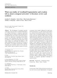 Written by administrative assistant (former employee) from stirling, nj on january 5, 2020. Pdf What Can Studies Of Woodland Fragmentation And Creation Tell Us About Ecological Networks A Literature Review And Synthesis