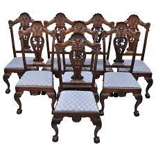 Furmax dining chairs urban style fabric parson chairs kitchen living room armless side chair with solid wood legs set of 4 (gray). Best Irish Mahogany Dining Room Chairs For Sale On 1stdibs