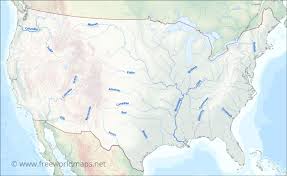 Available in pdf format, a/4 printing size. Us Rivers Map