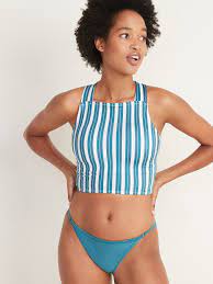 High Neck Long Line Apron Strap Swim Top For Women Old Navy High Neck Bikinis Swim Top Swim Bottoms