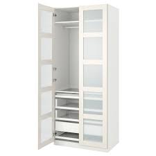 Pax Bergsbo Garderobskombination Vit Frostat Glas 100x60x236 Cm Ikea In 2020 Ikea Pax Pax Wardrobe Ikea