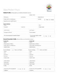 New Patient Form Children S Dental Clinic Regina