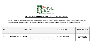 Jawatan kosong toyota capital malaysia. Jawatan Kosong Terkini Hotel De La Ferns Hotel Associates Kerja Kosong Kerajaan Swasta