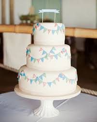 White Wedding Cake With Bunting Fondant Cake Inspiration White Wedding Cake With Fondant Bunting Wedding Cake Toppers Cake Fondant Wedding Cakes