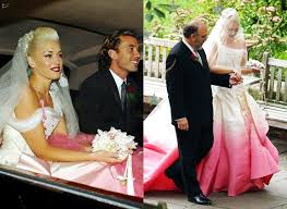 Gwen stefani documents her friend's wedding on snapchat and her kids may just be the biggest stars. One Of A Kind Fashion 10 Amazing Coloured Celebrity Wedding Gowns Celebrity Weddings Wedding Gowns Celebrity Wedding Dresses