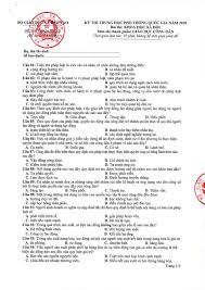 1 bài thi tổ hợp khoa học tự nhiên (gồm các môn vật lý, hóa học, sinh học) hoặc 1 bài thi tổ. Ä'á» Minh Há»a 2020 Mon Giao Dá»¥c Cong Dan Co Ä'ap An Chi Tiáº¿t Giao Dá»¥c Cong Dan On Luyá»‡n