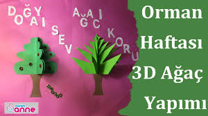 Orman Haftasi Etkinligi 3d Agac Yapimi Ormanlar Agac Kagittan Agac