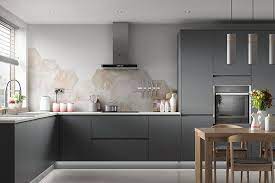 These grey kitchen cabinets have an elegant feel due to the feet on the sink cabinetry. 40 Inspiring Dark Grey Kitchen Design Ideas Pimphomee Contemporary Kitchen Dark Grey Kitchen Grey Kitchens