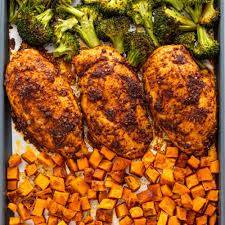 Sheet Pan Roasted Chicken Sweet Potatoes Broccoli Meal Prep Gimme Delicious In 2020 Chicken Sweet Potato Healthy Meal Prep Chicken Meal Prep