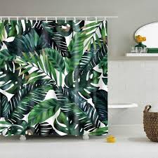 Tropical Palm Leaves Shower Curtain House Of Andaloo Home Store House Of Andaloo Tropical Shower Curtains Shower Curtain Art Patterned Shower Curtain