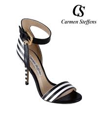 Black And White Striped Heels Black White Striped Ankle Strapped High Heel Sandals Carmen Steffens Ella Shoes Chic Shoes Stunning Shoes