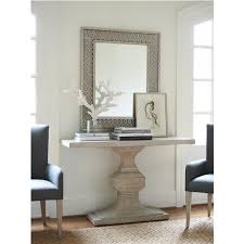 Free shipping on most orders. Barclay Butera French Country Concrete Top Taupe Brown Pedestal Console Table Long 53 75 W Kathy Kuo Home