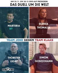 Um sich selbst eine kleine pause zu gönnen, schicken joko und klaas prominente wie sido oder johannes b. Das Duell Um Die Welt Duellumdiewelt Twitter
