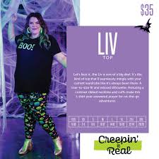 Lularoe Halloween 2019 Creepin It Real Liv Top Sizing