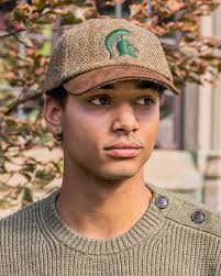 Michigan State University Olive/Gold Harris Tweed Baseball Cap