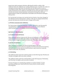 Relocation/long distance parenting plan, florida supreme court approved family law form 12.995(c) or a similar form should be used. Sample Parenting Plan Florida Family Options Mental Health Services