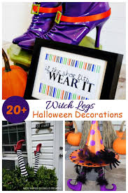 Halloween decor witch legs/hands yard stakes. Witch Legs Decor Diy Halloween Decorations With Witches Feet