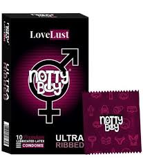 Nottyboy Love Lust Ultra Ribbed Condom For Men, Pack Of 1 