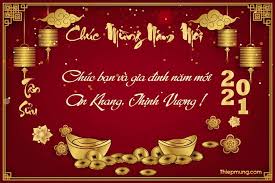 Hình ảnh chúc mừng năm mới 2021 đẹp nhất. Thiá»‡p Vang Chuc Táº¿t Tan Sá»­u 2021