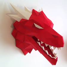 Now i invite you to make a world of origami animals with me Tete De Dragon 3d Decoration Murale Sans Notice Arty Creation