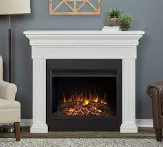 Even though the flames may look real, they're just an illusion from light components in the machine. Real Flame 56 Emerson Grand Electric Fireplace In 2021 White Electric Fireplace Electric Fireplace With Mantel Fireplace