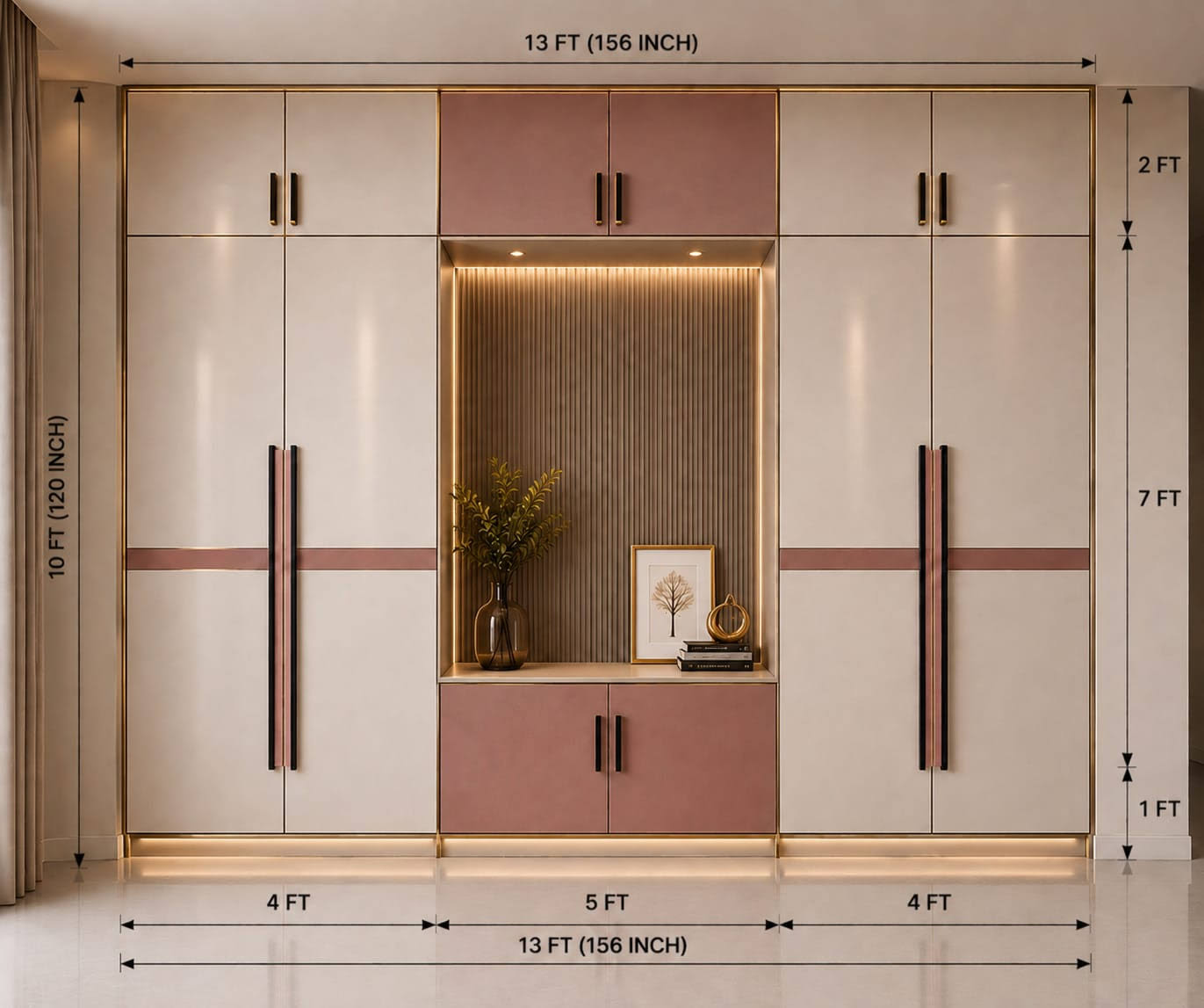 Pvc Wardrobe with mica - Material With Labour 550 per ft