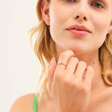 14K Gold Art Deco Engagement Ring Solid Gold Baguette Diamond Ring  Minimalist Promise Ring Vintage Trio Diamond Ring Stacking Gold Ring