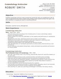 cosmetology instructor resume samples