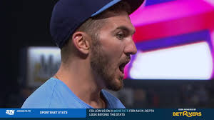 Spencer Horwitz joins Hazel Mae after homering in a Blue Jays road win  against the Angels.