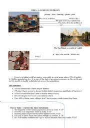 Check spelling or type a new query. India A Land Of Contrasts Esl Worksheet By Vanessa78