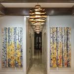 Incandescent light is emitted from the fixture. Vertigo Pendant By Corbett Lighting 113 41