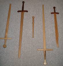 The romans used a form of wooden sword, the rudis, for combat training. Waster Wikipedia