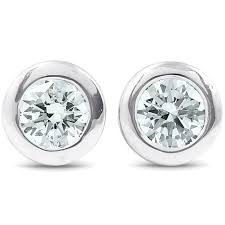 14k gold emerald & diamond accent stud earrings sale $200.00. Pompeii3 1 4 Ctw 14k White Gold Diamond Bezel Martini Stud Earrings Lab Created Target