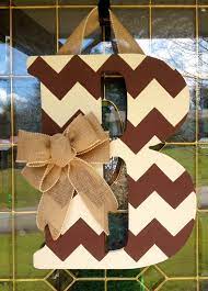 Chevron Monogram Door Hanger With Burlap By Craftycouturecandace 40 00 Burlap Chevron Monogram Burlapbow Do Monogram Door Hanger Crafts Door Decorations