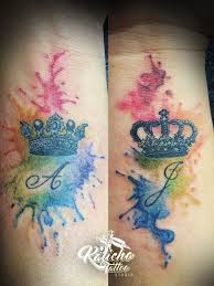 30 Matching Tattoo Ideas For Couples Couples Ideas Matching Tattoo Watercolorinitialta Tattoo Ideen Tattoo Ideen Unterarm Tattoo Krone