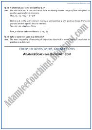Electrostatics Question Answers Physics Xii This Or That Questions Physics Question And Answer