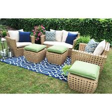 Ae Outdoor Bethany 4 Piece All Weather Wicker Patio Deep Seating Set With Sunbrella Versa Papyrus Cushions Dps200230 The Home Depot Wicker Dining Set Outdoor Dining Furniture Outdoor Dining Set
