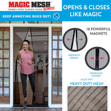 Huge sale on door bug screen now on. Magic Mesh Deluxe Magnetic Hands Free Screen Door Cover As Seen On Tv Walmart Com Walmart Com
