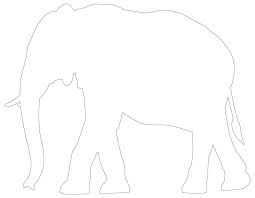Off of the circle, draw curves for the elephant's trunk and ears. Drawing Of Grazing Elephant Black White Elephant