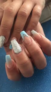 Although acrylics will not leave any permanent damage on your nails if applied correctly, it is good to take a break from acrylics every four to six months. Some Blue And Silver Acrylic Nails Nails