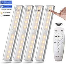 Remote Control Cabinet Light 4pack Ldopto Dimmable 10 Led Wireless Under Counter Motion Sensor Closet Light Sensor Night Lights Battery Operated Closet Lights