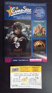 Croatian Movie Program Ticket Stub Promo The Hobbit The Battle Of The Five Armies 1h 34m | concert, documentary. tigana ecrater