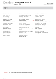 Ensemble, on va plus loin. Calameo Liste Karaoke