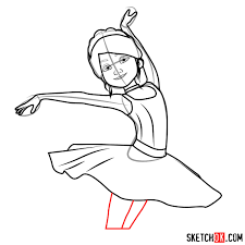 Learn drawing learn to draw ballet steps circle shape step by step drawing drawing tutorials ballet dancers drawings videos. How To Draw Felicie From Ballerina 2016 Film Sketchok Easy Drawing Guides